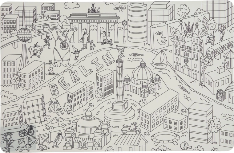 Plastični pogrinjek Mesta 43,5 × 28,5 cm, miks 4 dekorjev