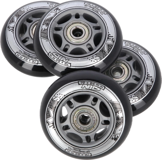 Set of wheels for inline skates 72 × 24 mm with ABEC 9 bearings NILS EXTREME