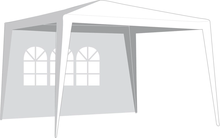 Stranska stena za paviljon 3 × 3 m z oknom, bela, 295 × 190 cm