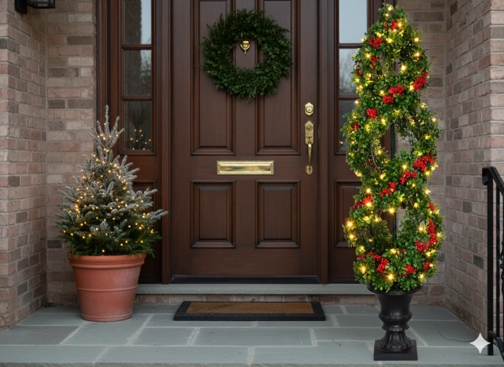 Božično drevo z LED osvetlitvijo 150 cm z jarabinami