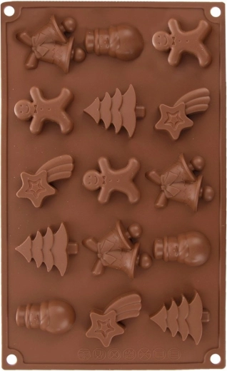 Silikonski božični pekač za piškote in praline, oranžen