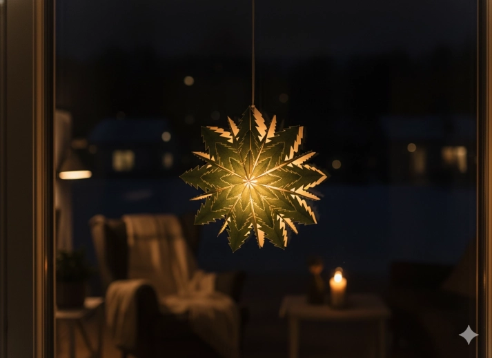 Papirnata dvoplastna zvezda 50 cm zelena