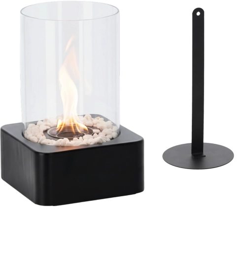 Namizni bio kamin 16 × 16 × 26 cm črn