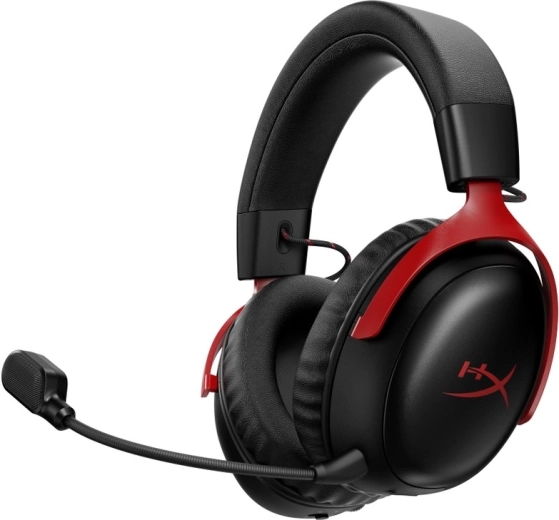 Brezžične gaming slušalke HyperX Cloud III S črno‑rdeče