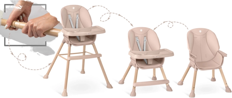 3v1: visok stolček, nizek stol in sedež