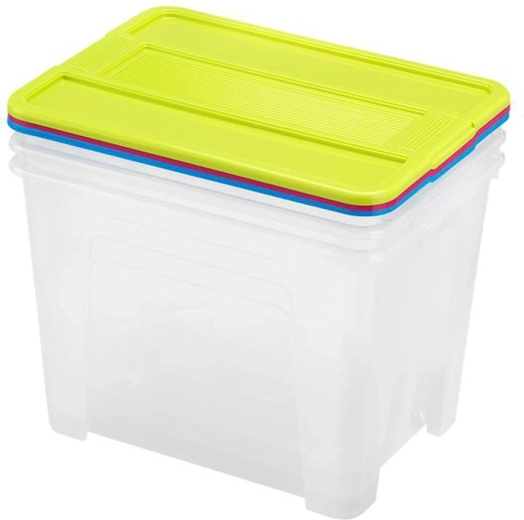 Komplet shranjevalnih škatel s pokrovom 21 l – 3 kosi