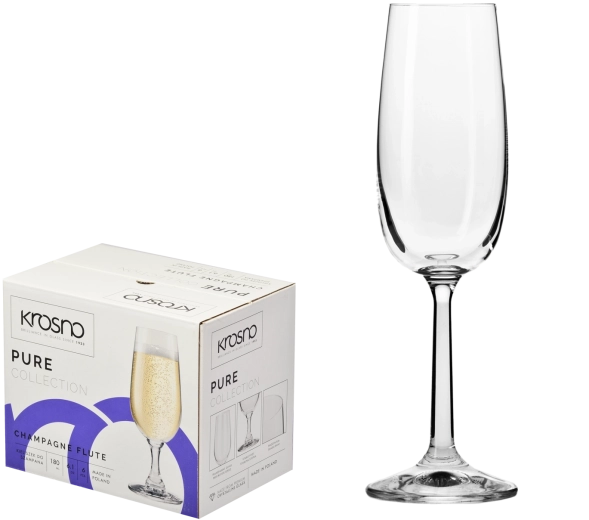 Krosno Pure kozarci za šampanjec 170 ml – 6 kosov