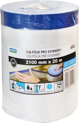 Krilni zunanja lepilna maskirna trak s prekrivno folijo 210 × 20 m, samolepilni