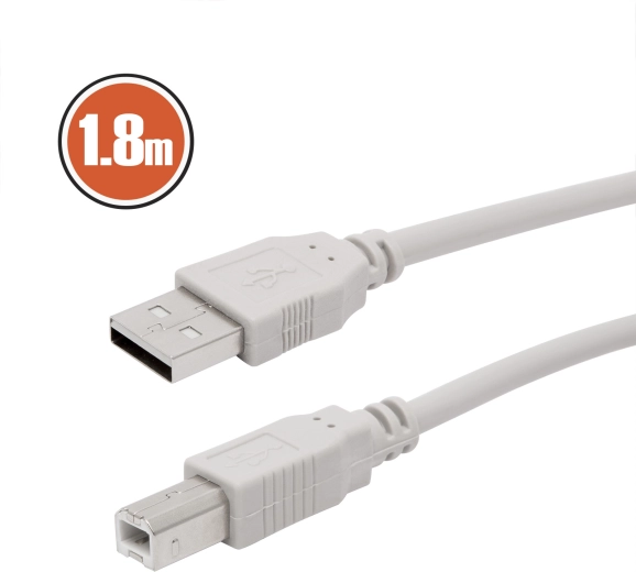 USB 2.0 kabel za tiskalnike in skenerje, 1,8 m, siv