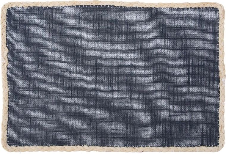 Pravokotna namizna podloga 45 × 30 cm, temno modra z bež obrobo