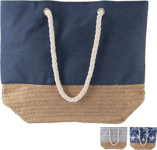 Plažna torba iz bombaža in jute 47 × 16 cm (mix)