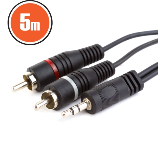 Avdio kabel RCA na 3,5-milimetrski stereo priključek, 5 m