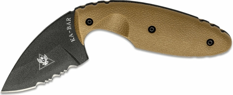 Taktični nož KA-BAR TDI Original, delno nazobčano rezilo, peščeno rjav Zytel, nožnica