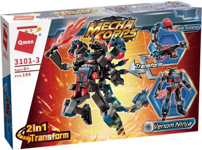 2-in-1 transformation: Venom Ninja and Flame Scorpion