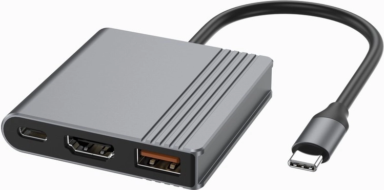 Večportni USB‑C adapter 3 v 1 (USB, HDMI in USB‑C) – zvezdno siva