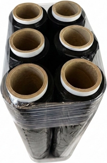 Črna stretch folija 23 µm, 6× rola 1,5 kg