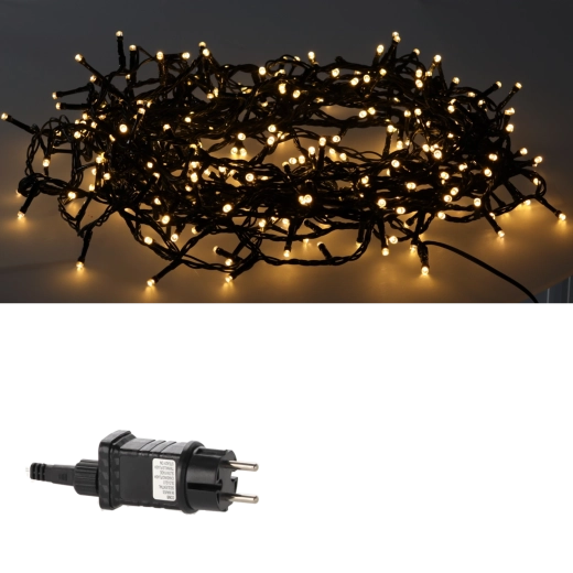 Svetlobna veriga LED s 1000 diodami, topla bela s hladnim učinkom utripanja, 50 m