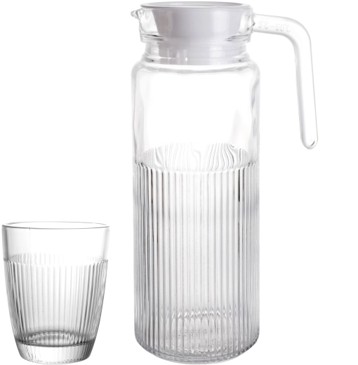 Komplet 6 kozarcev 250 ml in vrč 1 l