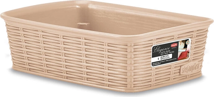 Plastična košarica Elegance 20 × 14 × 6 cm – Bež