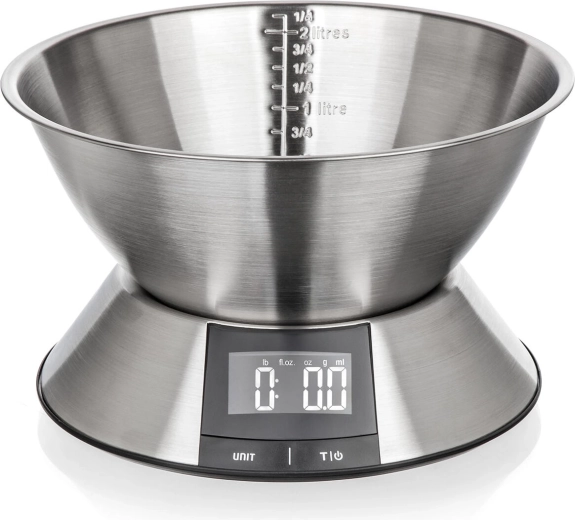 Digitalna kuhinjska tehtnica z nerjavno jekleno posodo 5 kg
