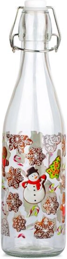 Steklena steklenička s zapiralom na zaponko TORO 260 ml – motiv medenjakov