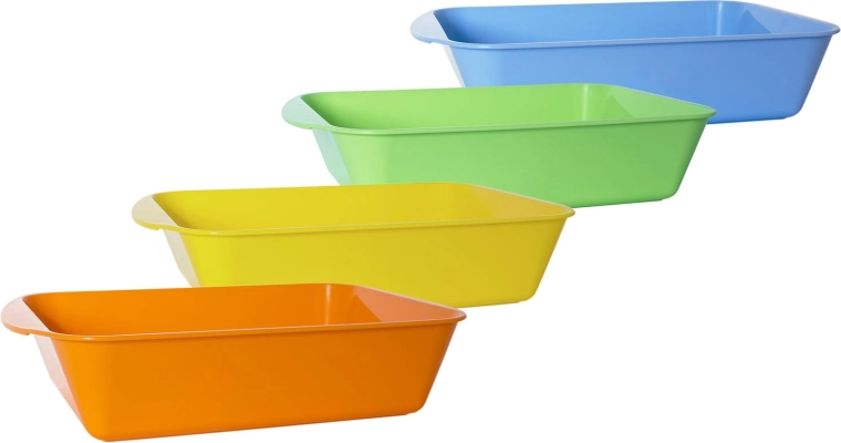 Plastična posoda za paniranje 34 × 25 × 7 cm, mešanica barv