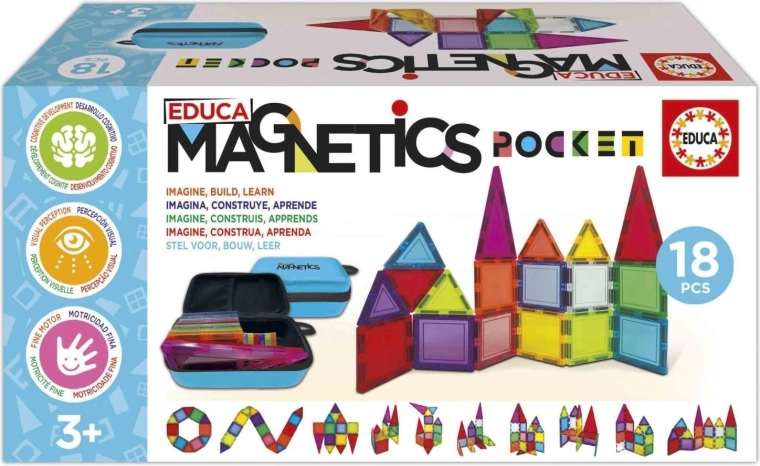 Educa magnetna sestavljanka Magnetics v etuiju, 18 kosov