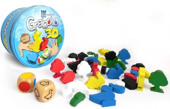 Družabna igra Grabolo 3D z lesenimi figuricami