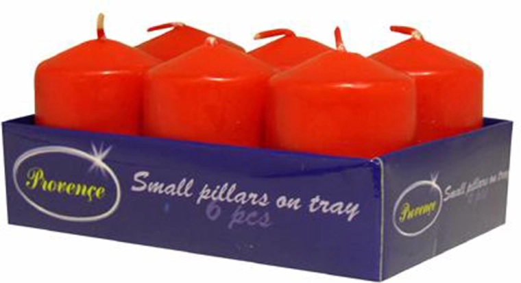 Set rdečih valjastih sveč 6 kosov 3,8 × 5,5 cm