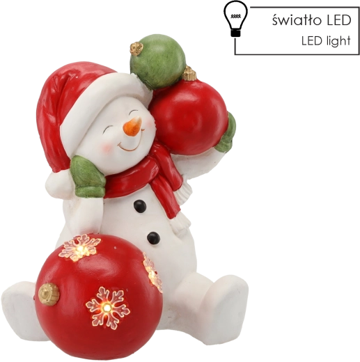 Božična figurica snežaka z LED kroglicami