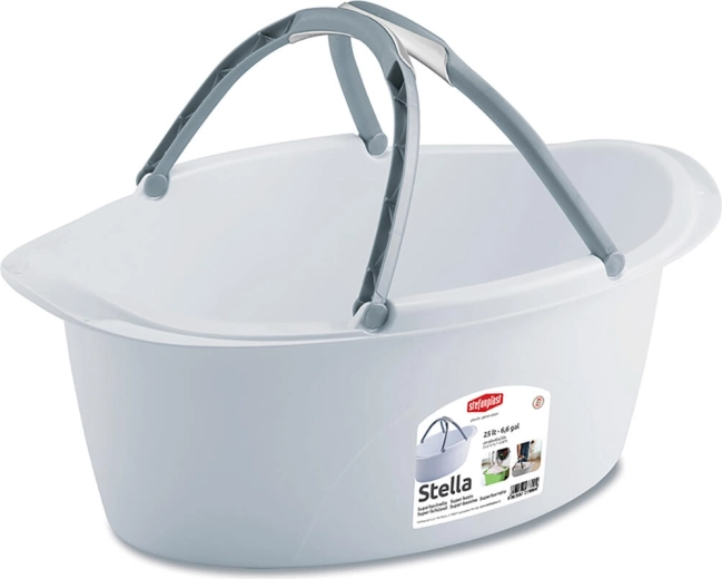 Ovalno plastično korito STELLA 60 × 40 cm, 25 l, z ročaji