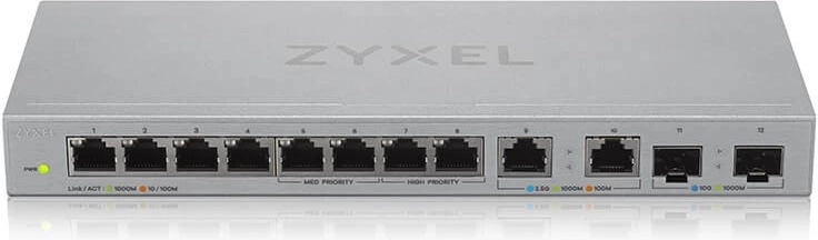 Neupravljani multigigabitni stikalo z 12× vrati z 2× 2,5G in 2× SFP+ ZYXEL XGS1010-12