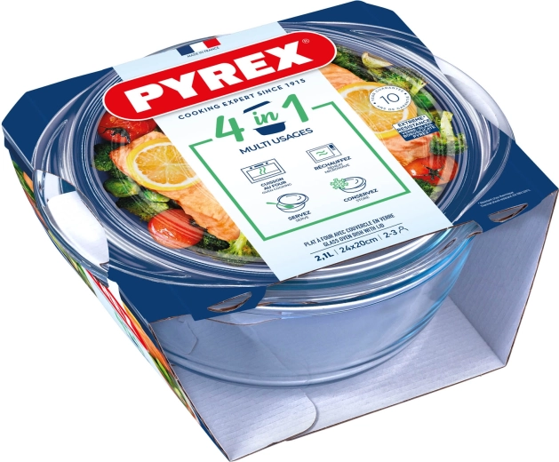 Steklena pekač posoda s pokrovom PYREX 2,1 l