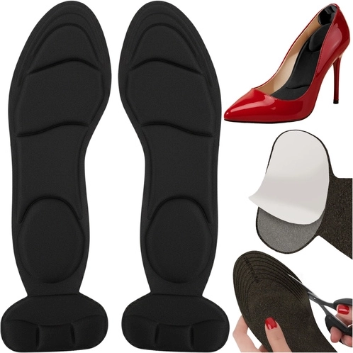 Ruhhy black heel shoe inserts with cushioning and heel pads