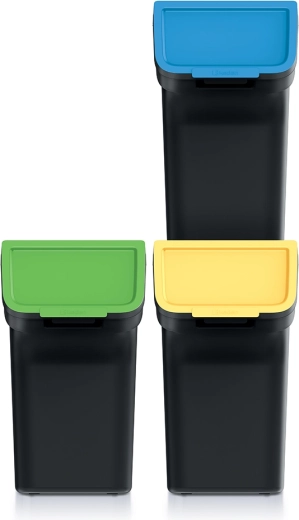 zložljiv razvrščevalni komplet košev za odpadke 3×20 l KEDEN Stackbox
