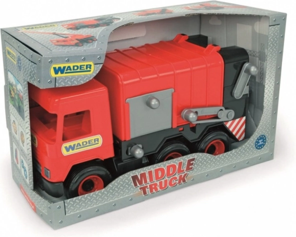 Rdeči smetarski tovornjak MIDDLE TRUCK v škatli WADER