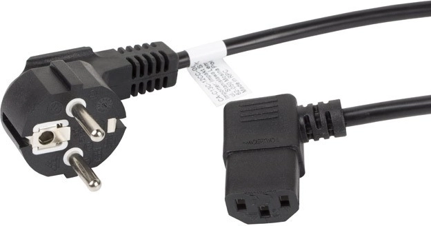 Lanberg power cable Schuko to IEC C13 with angled plug, 3 m