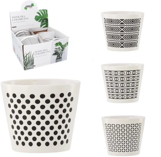 Keramični lonček za rože 12 × 12 × 10,5 cm – mešanica vzorcev