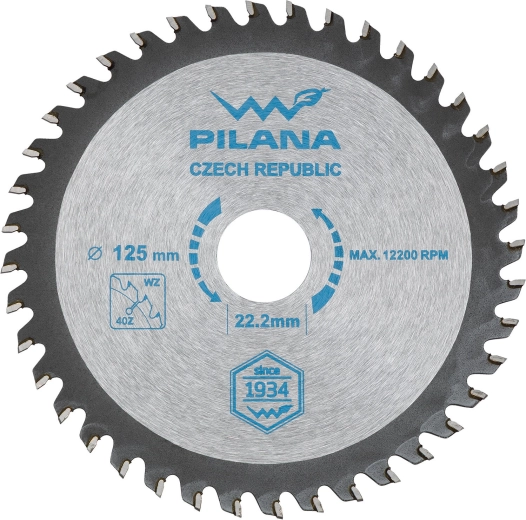 PILANA saw blade 125 mm, 40 teeth, carbide (SK) for wood