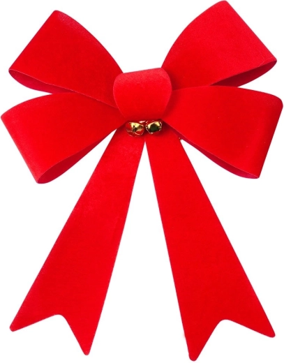 Božična žametna okrasna pentlja 35 × 46 cm z zlatimi zvončki