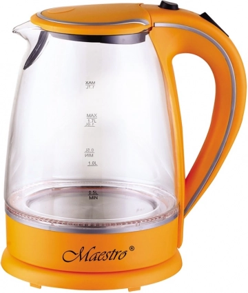Električna kuhalnik Maestro stekleni 1,7l oranžna