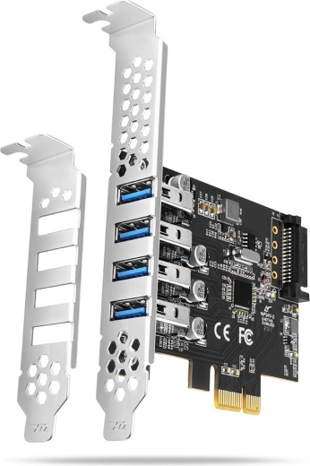 Krmilnik PCIe USB 3.2 Gen 1 s 4 vrati, UASP, čipovje Renesas, napajanje SATA