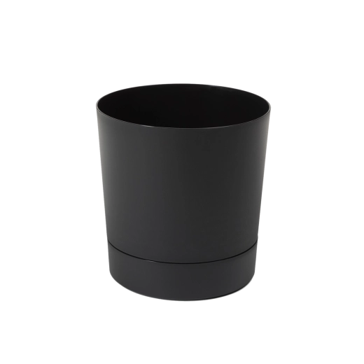 Cvetlični lonec s podstavkom Aura 17,5 cm črna mat