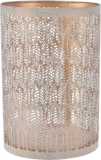 Kovinski svečnik LEAF bež-zlat 18 cm