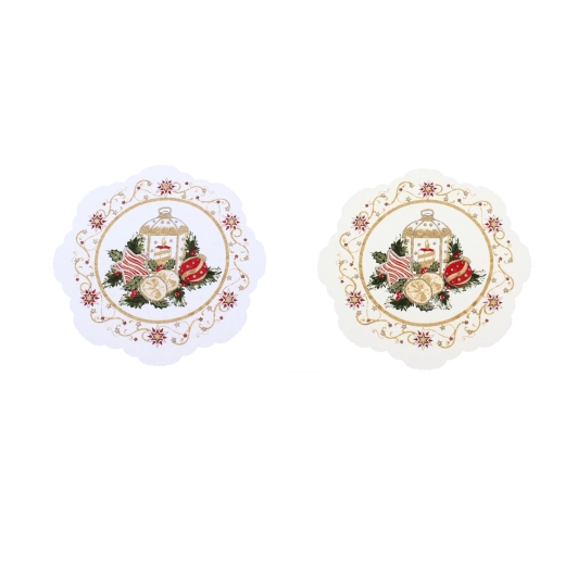 Christmas polyester round napkins 18 cm - 6 pcs