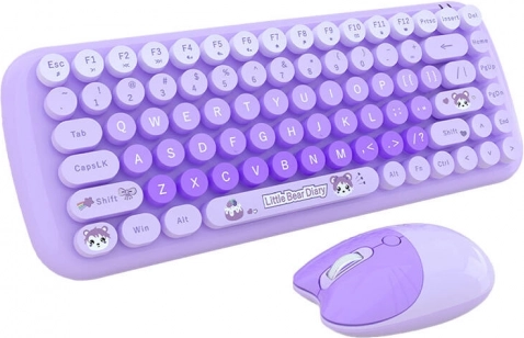 Brezžični komplet tipkovnice in miške MOFII Candy New 2.4G – Vijolična