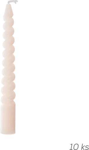 Decorative twisted candles 10 cm - 10 pcs – Pink
