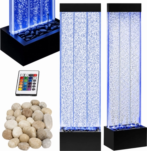 Freestanding Bubble Water Wall LED RGB 150 × 39 × 26 cm
