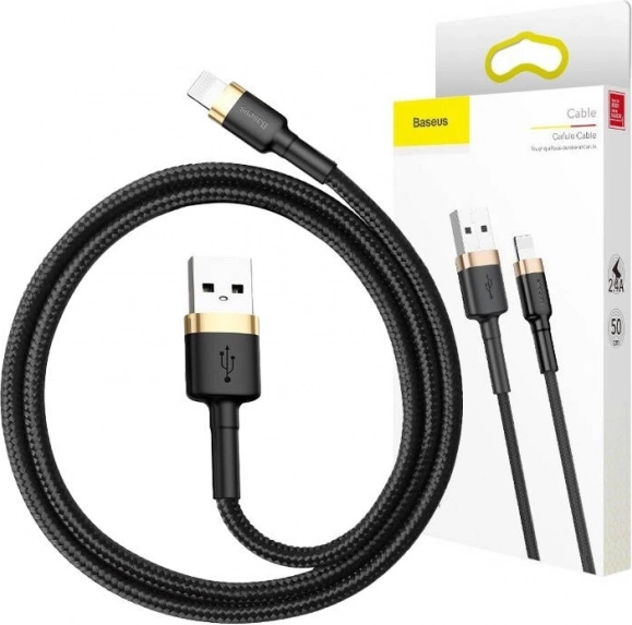 Baseus Cafule polnilni in podatkovni kabel USB–Lightning 3 m 2.4A črno–zlat
