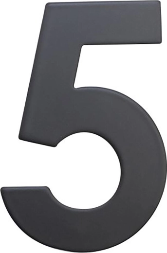 Hišna številka 5, 75 mm, nerjaveče jeklo, mat črna